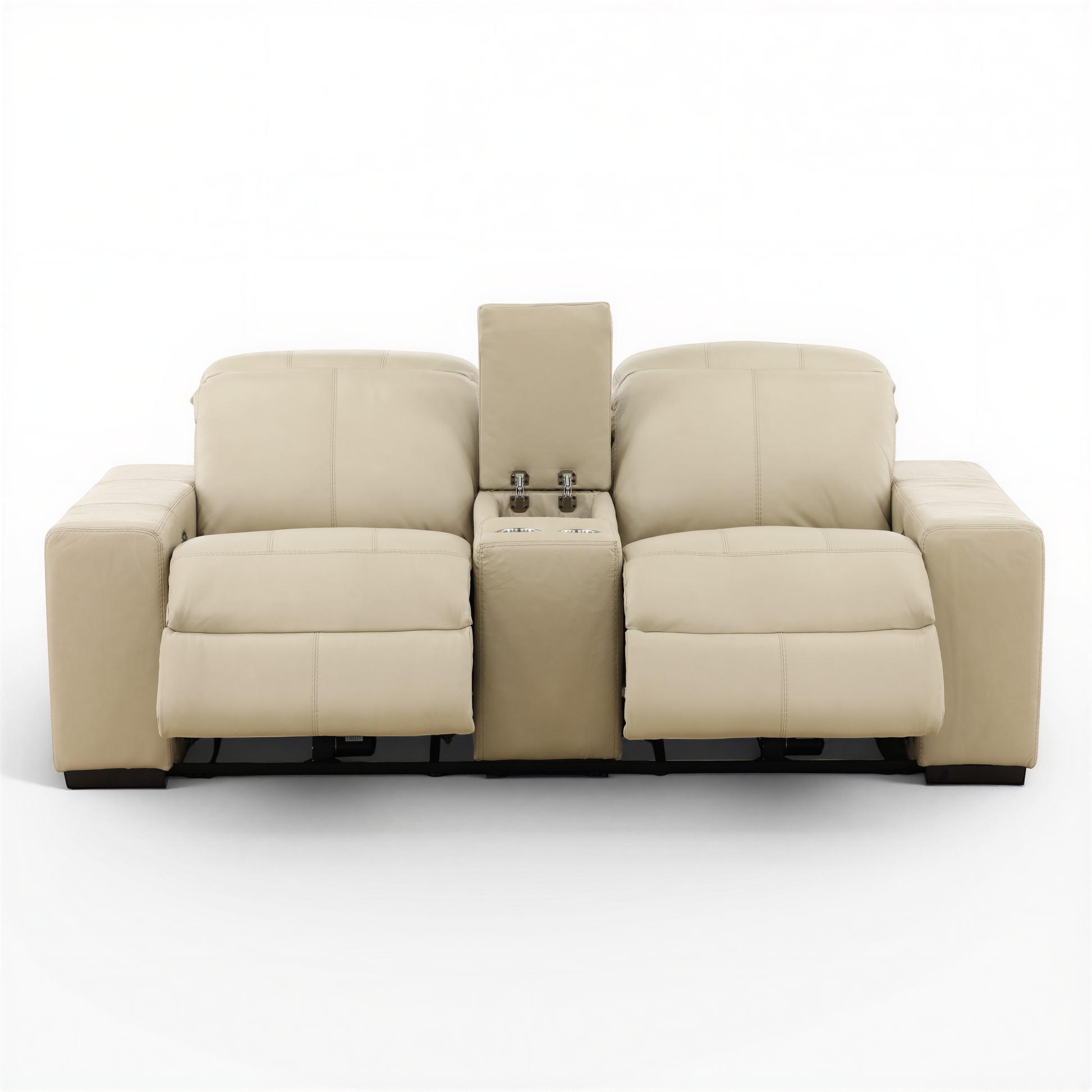 Evren Power Leather Console Loveseat