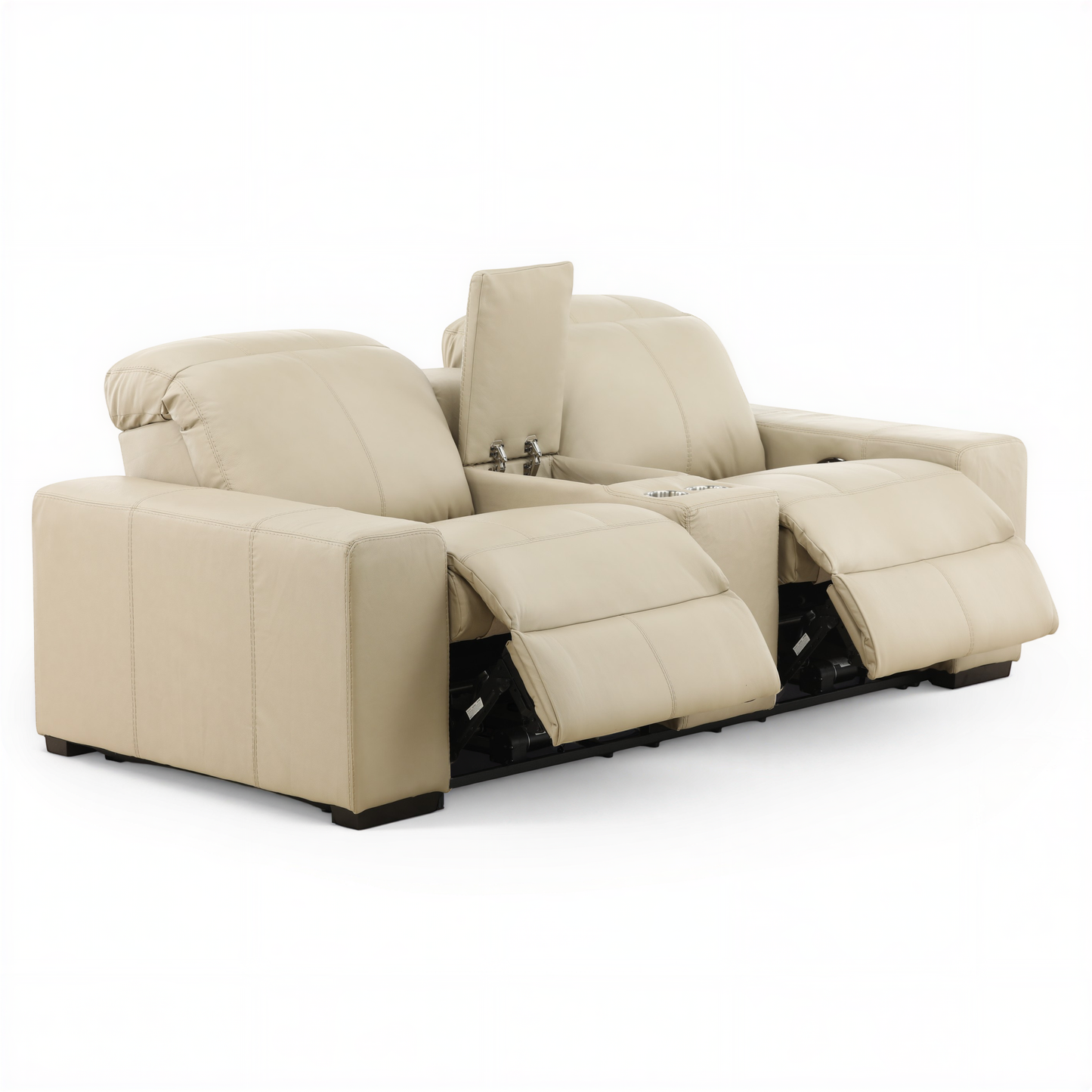 Evren Power Leather Console Loveseat