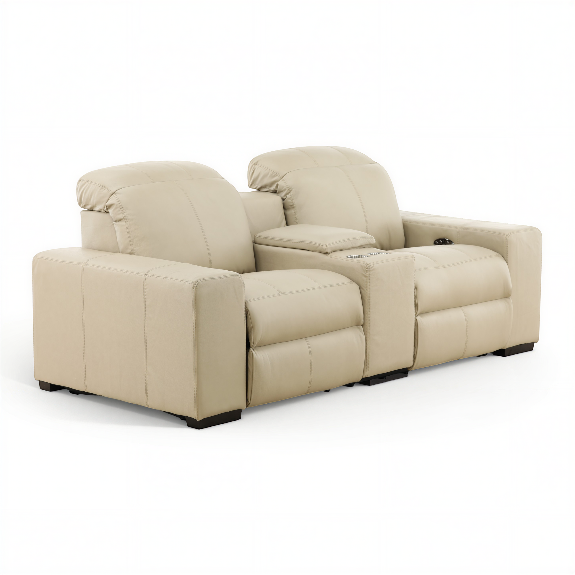Evren Power Leather Console Loveseat
