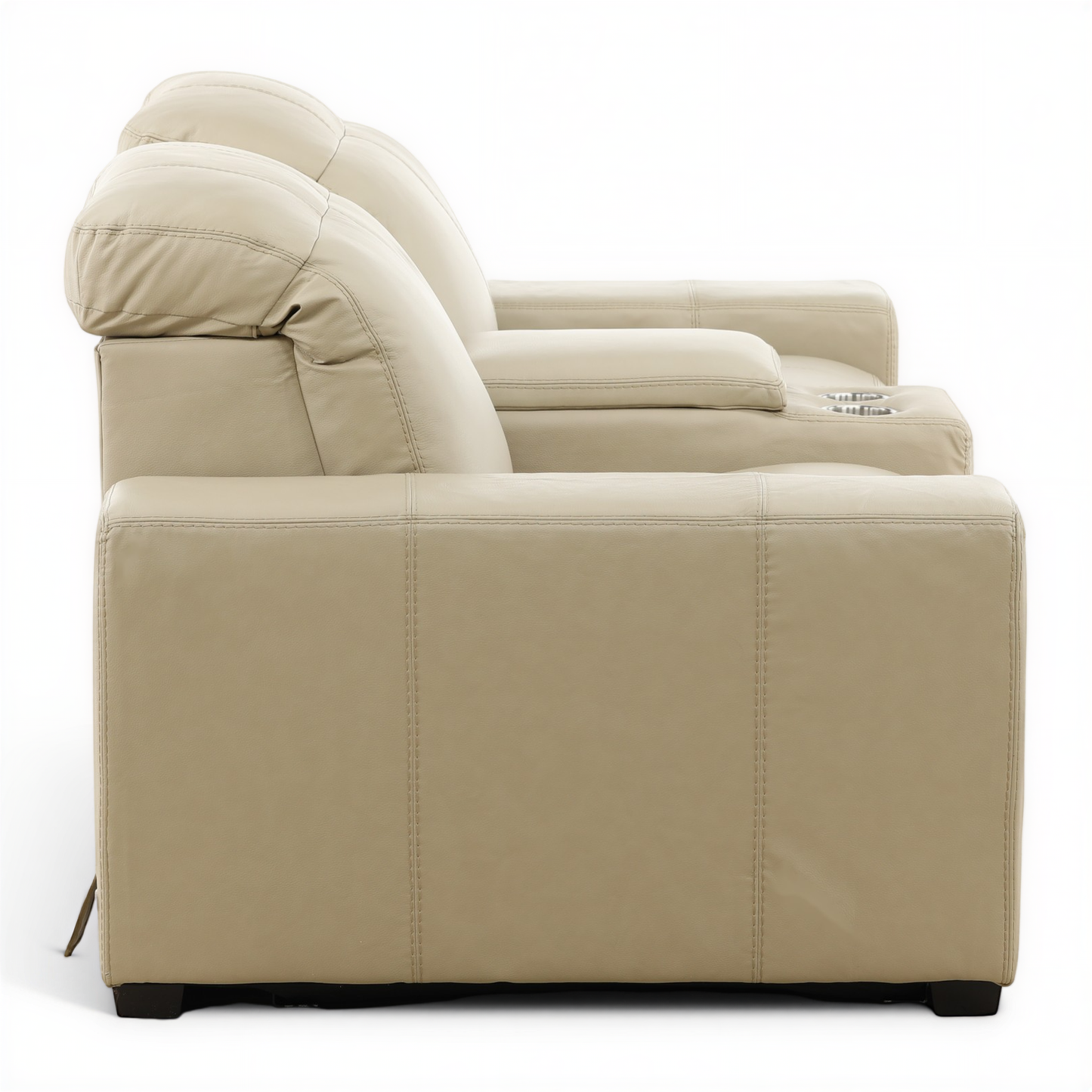 Evren Power Leather Console Loveseat