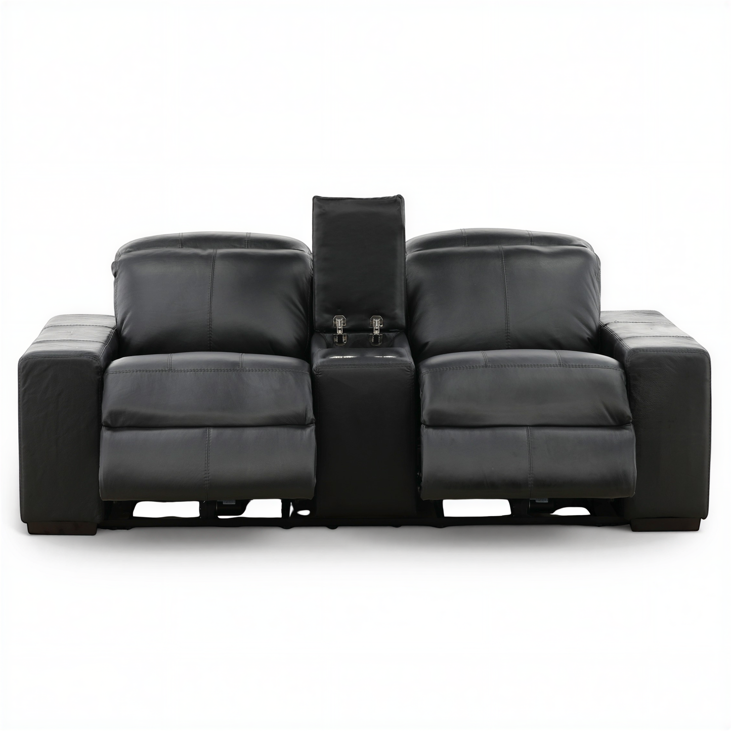 Evren Power Leather Console Loveseat