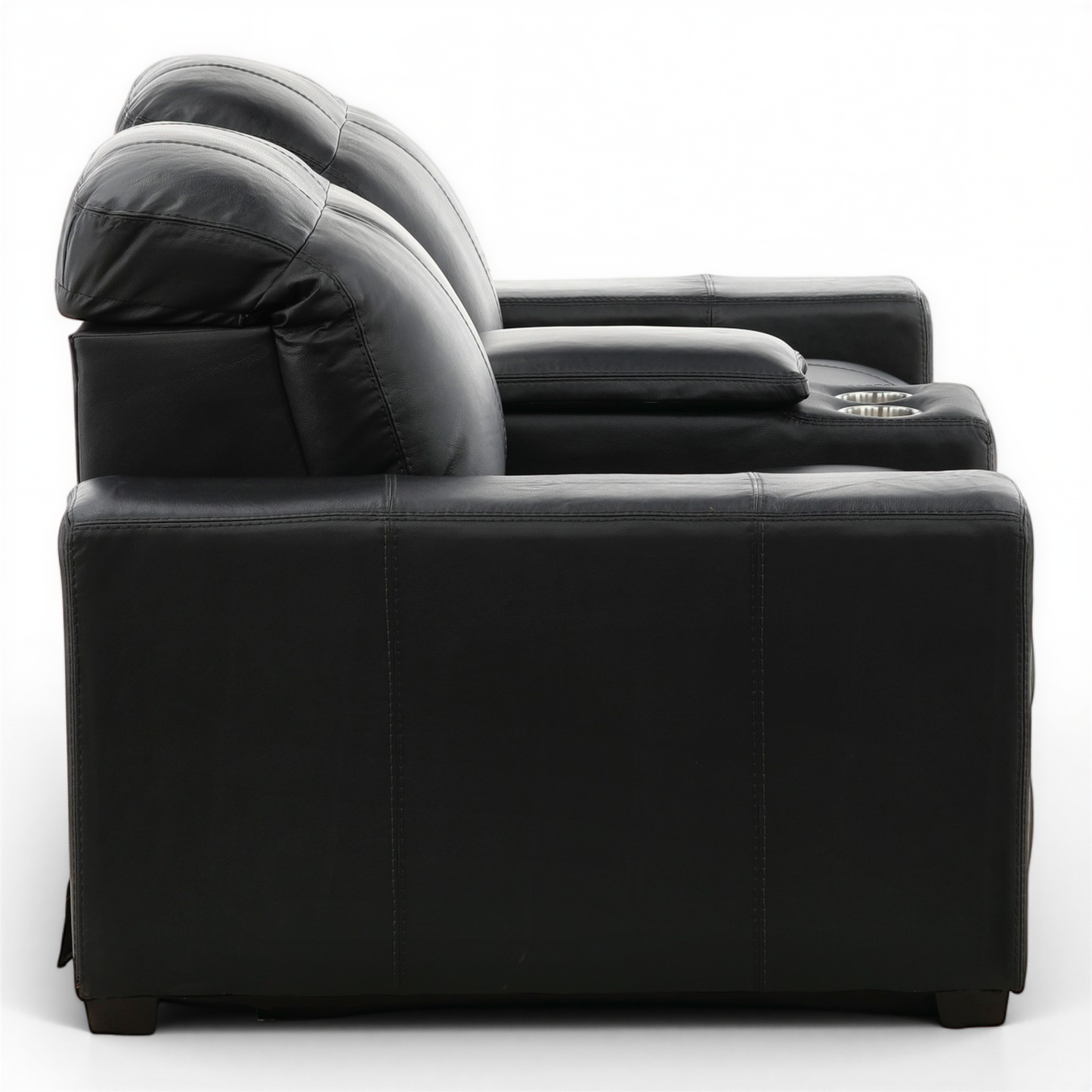 Evren Power Leather Console Loveseat