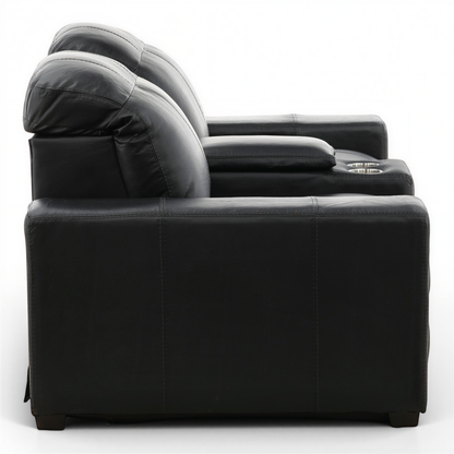 Evren Power Leather Console Loveseat