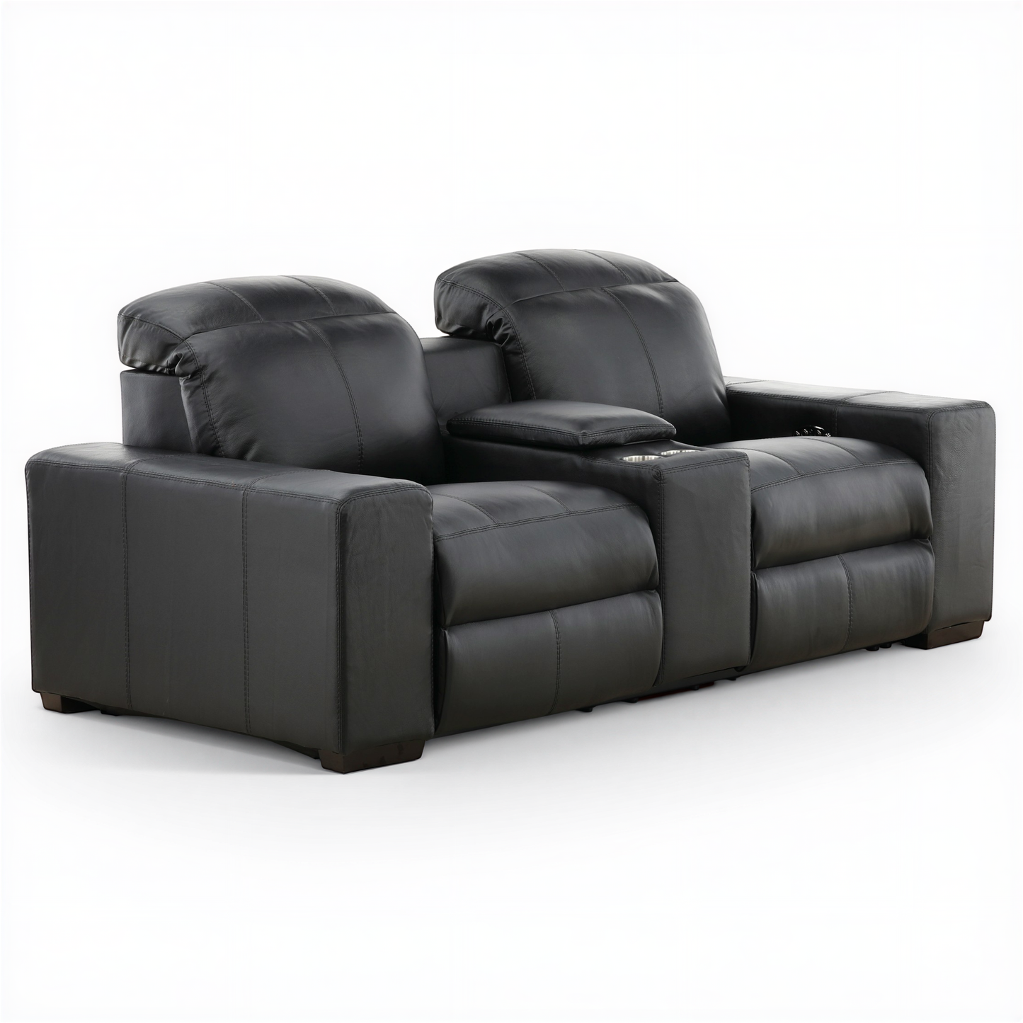 Evren Power Leather Console Loveseat