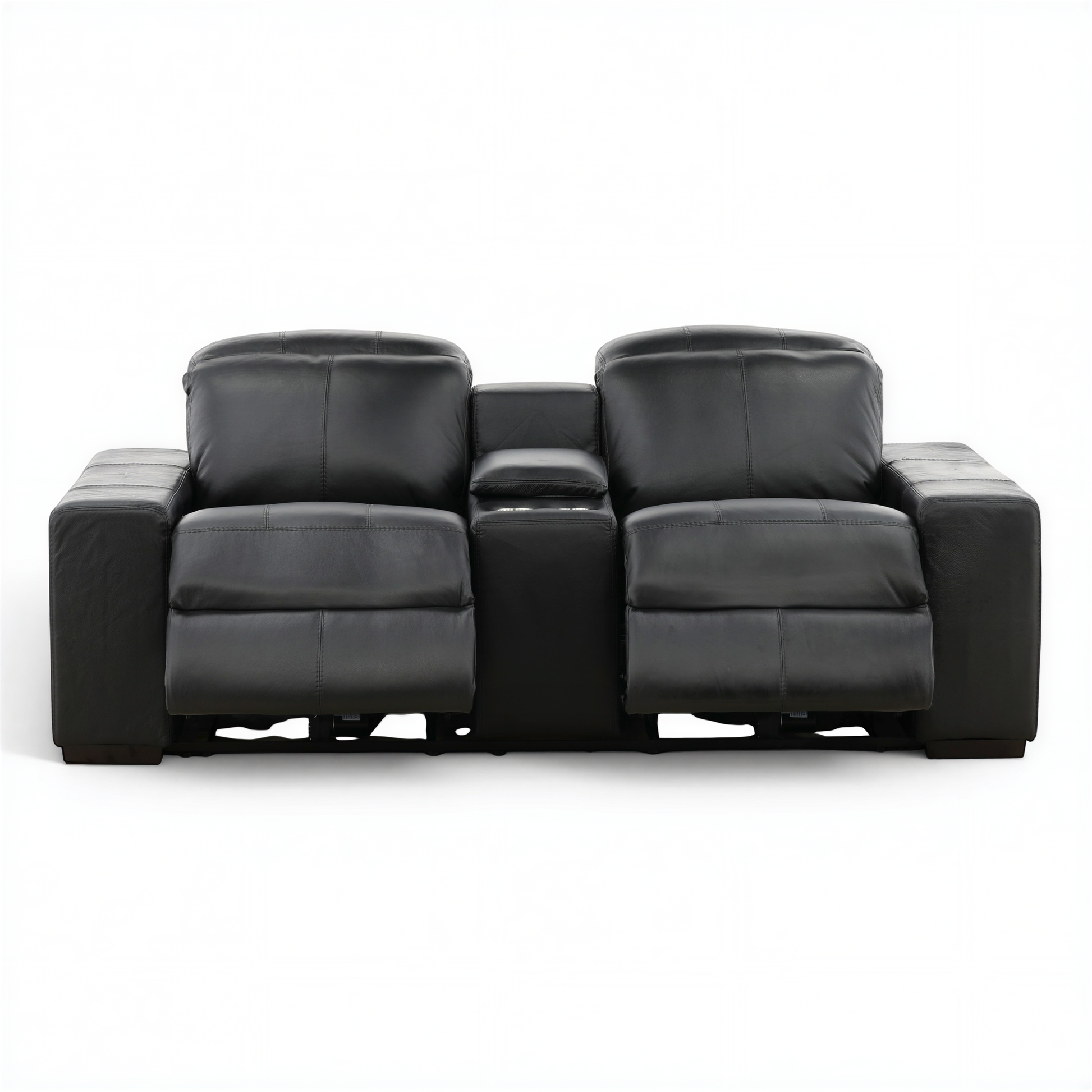 Evren Power Leather Console Loveseat