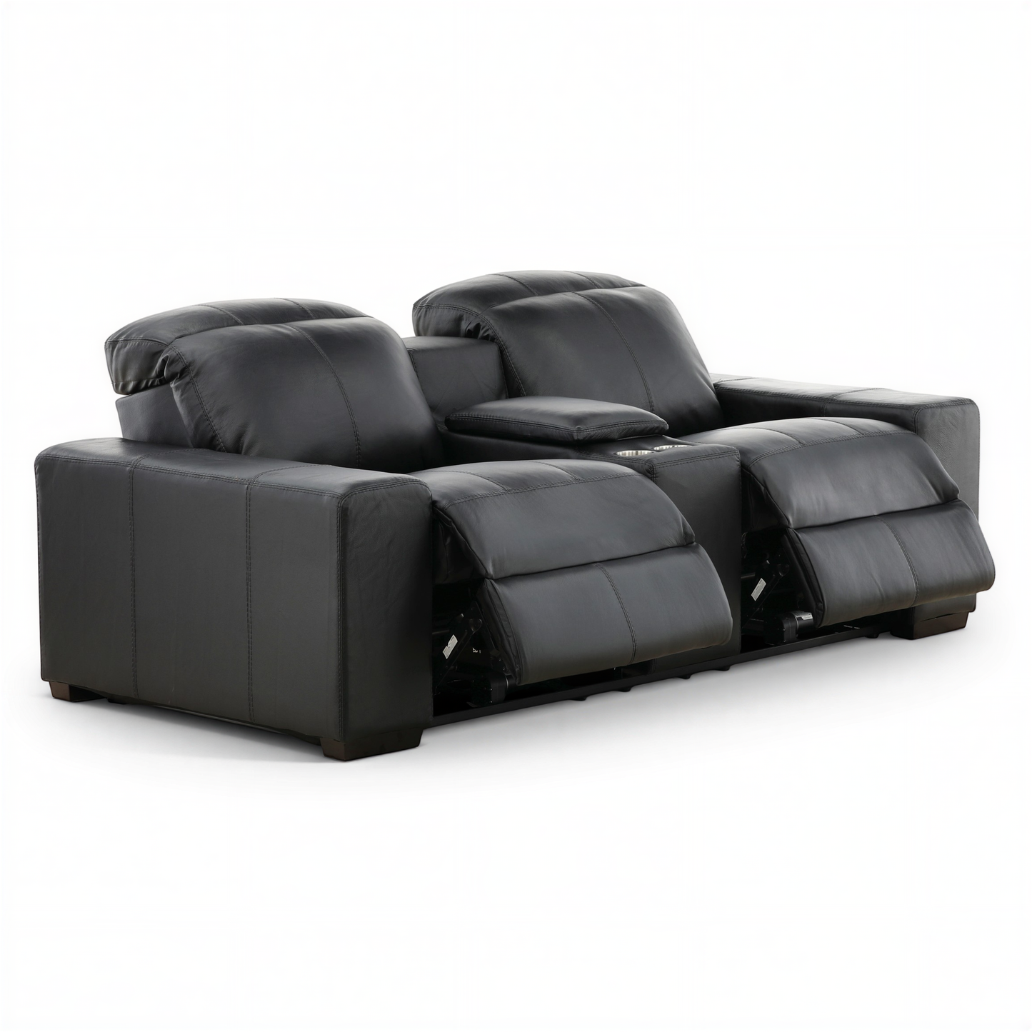 Evren Power Leather Console Loveseat