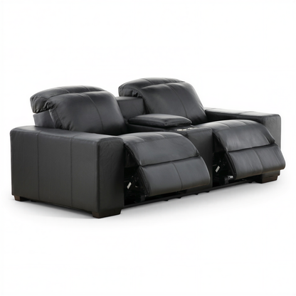 Evren Power Leather Console Loveseat