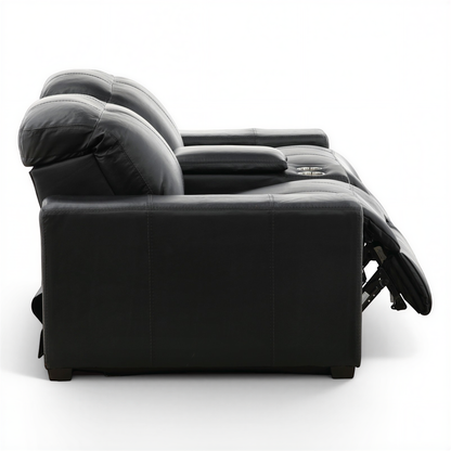 Evren Power Leather Console Loveseat