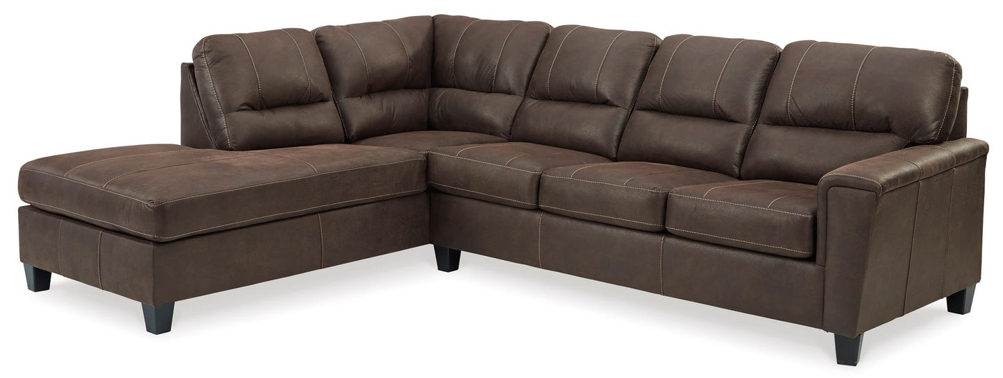 Navi 2-Piece Chestnut Sleeper Sectional with Chaise