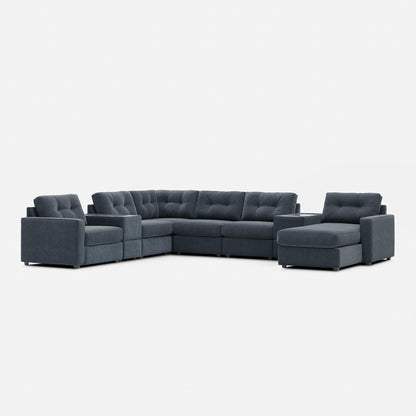 Modular One Right Facing 8-Piece Sectional with E-Console - Navy