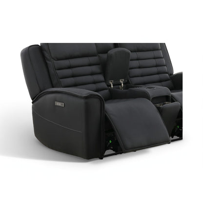 Jackson Leather Power Console Loveseat