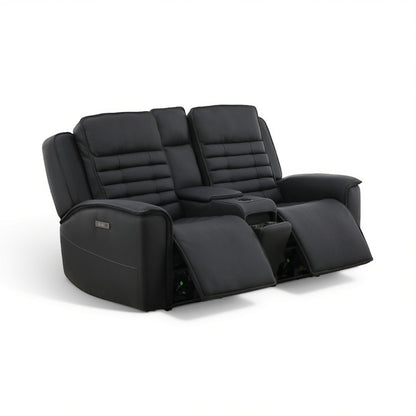Jackson Leather Power Console Loveseat