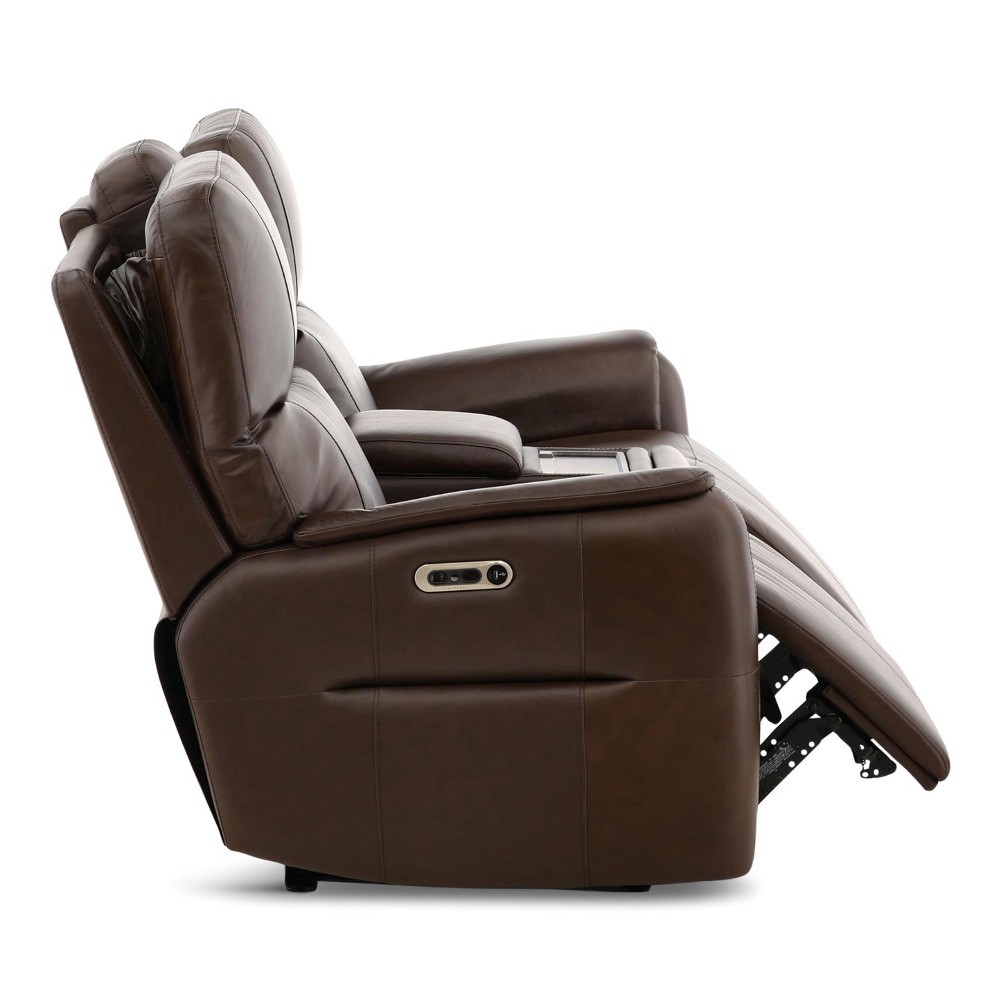 Walker Leather Power Reclining Console Loveseat