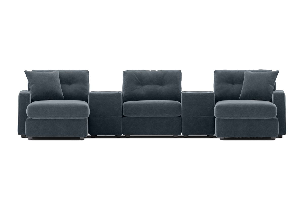 Modular One 5-Piece Theater Sectional with Dual Chaise Navy