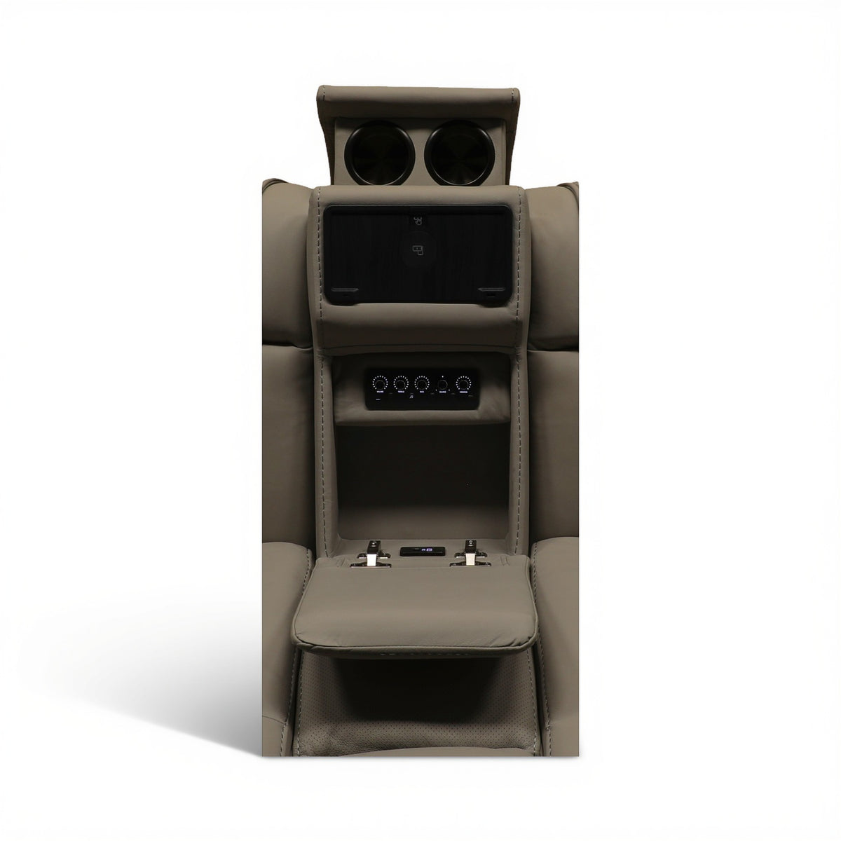 Phoenix Leather Power Reclining Console Loveseat