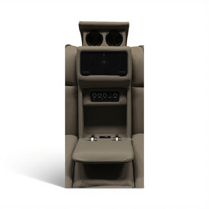 Phoenix Leather Power Reclining Console Loveseat
