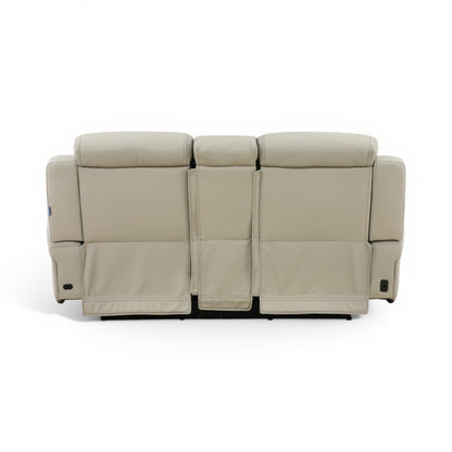 Phoenix Leather Power Reclining Console Loveseat