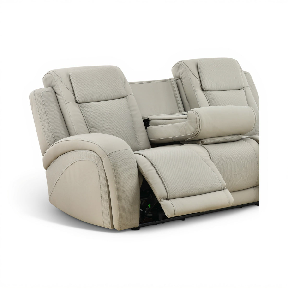 Phoenix Leather Power Reclining Sofa with Drop-Down Table