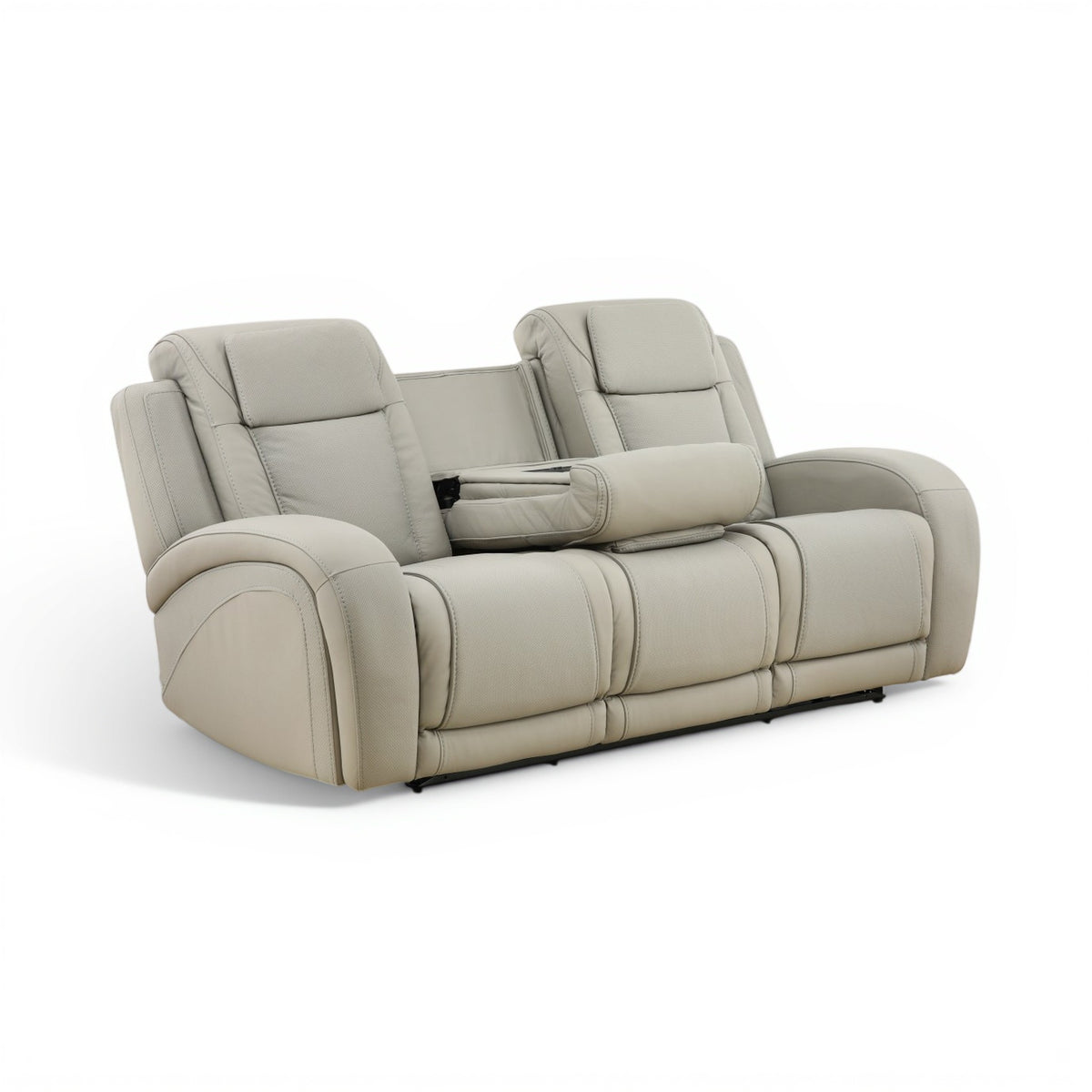 Phoenix Leather Power Reclining Sofa with Drop-Down Table