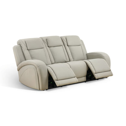 Phoenix Leather Power Reclining Sofa with Drop-Down Table