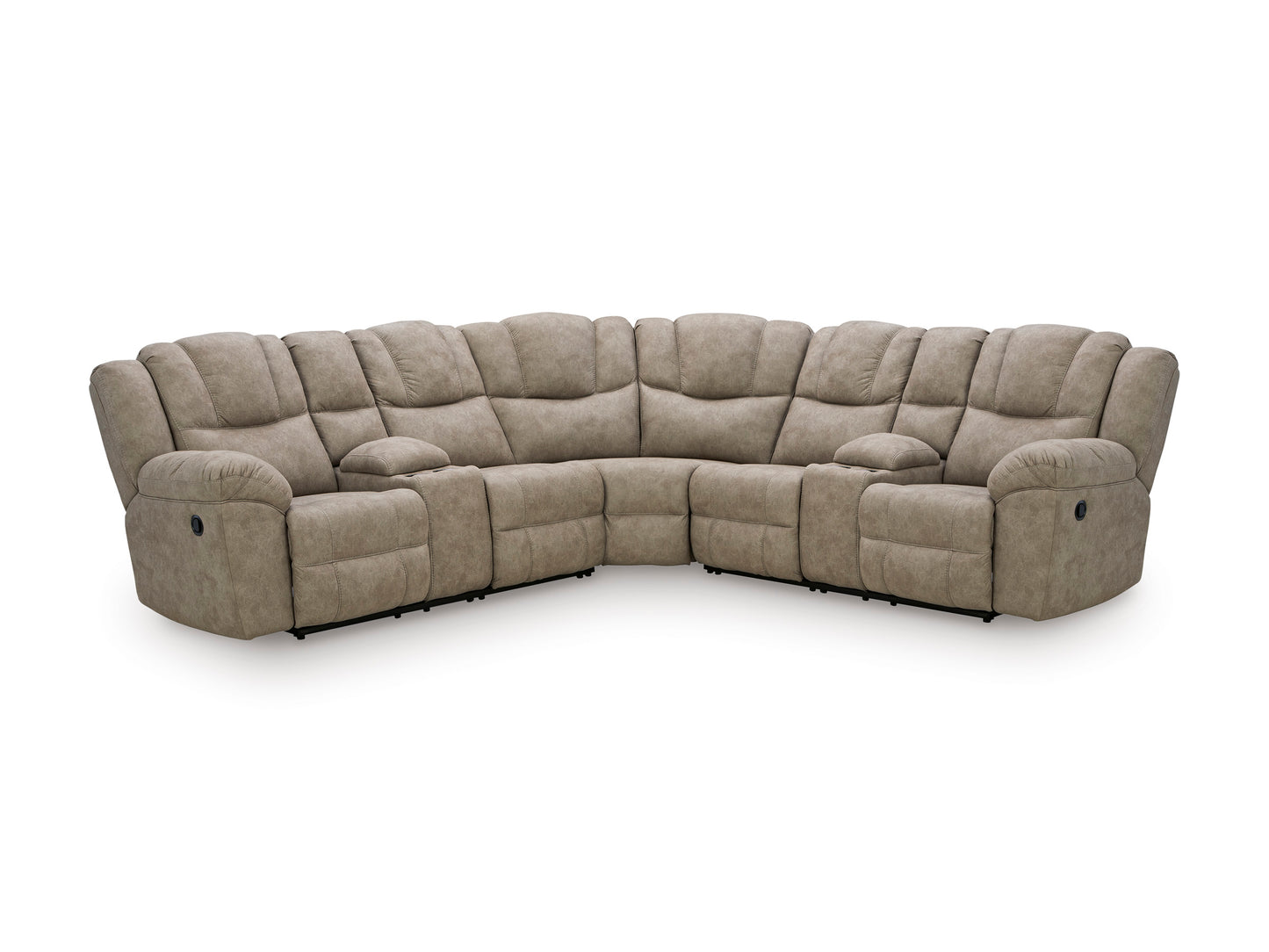 Ashley Ravenswaye 3-Piece Manual Reclining Sectional with Double Console