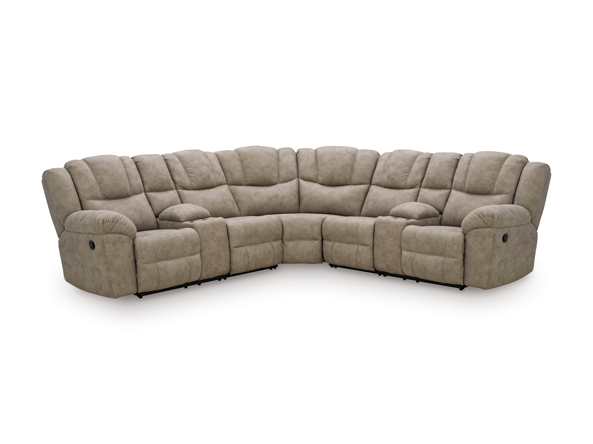 Ashley Ravenswaye 3-Piece Manual Reclining Sectional with Double Console