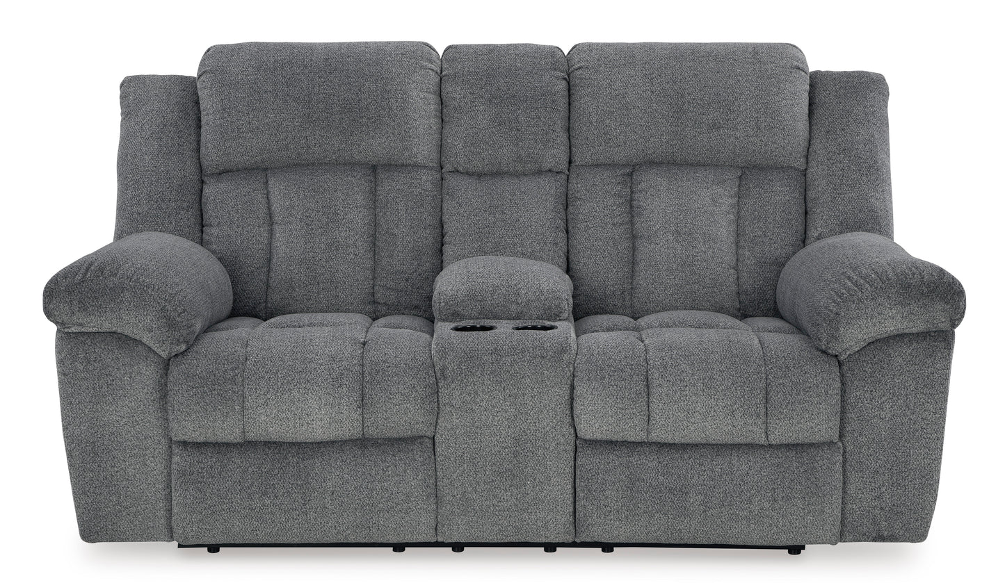 Tip-Off Power Reclining Console Loveseat