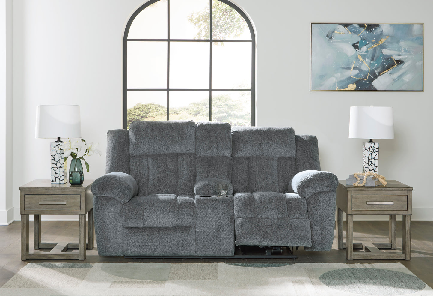 Tip-Off Power Reclining Console Loveseat