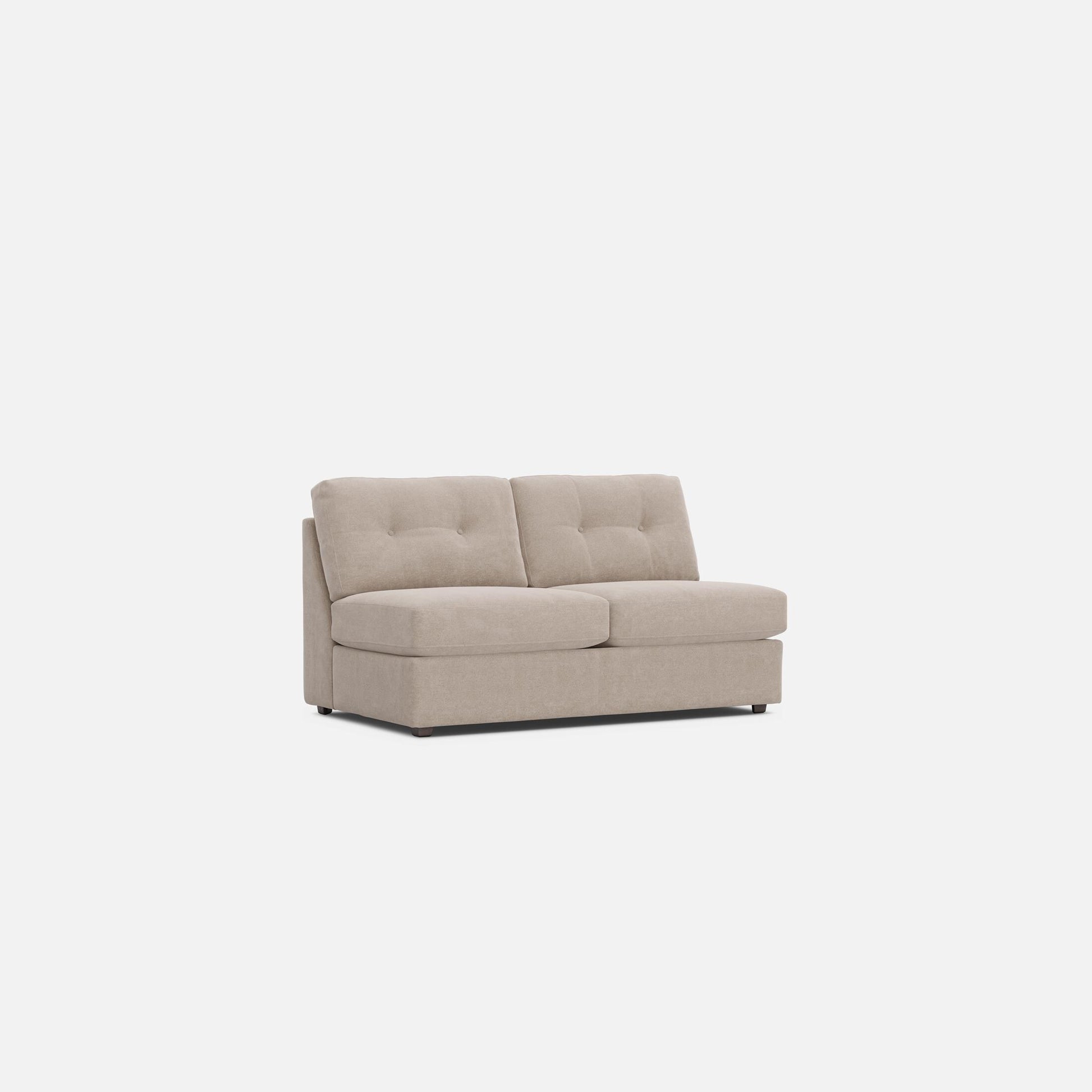 Modular One Armless Full Memory Foam Sleeper Sofa - Stone