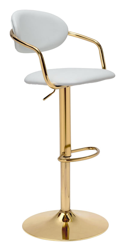 Gusto Barstool White & Gold