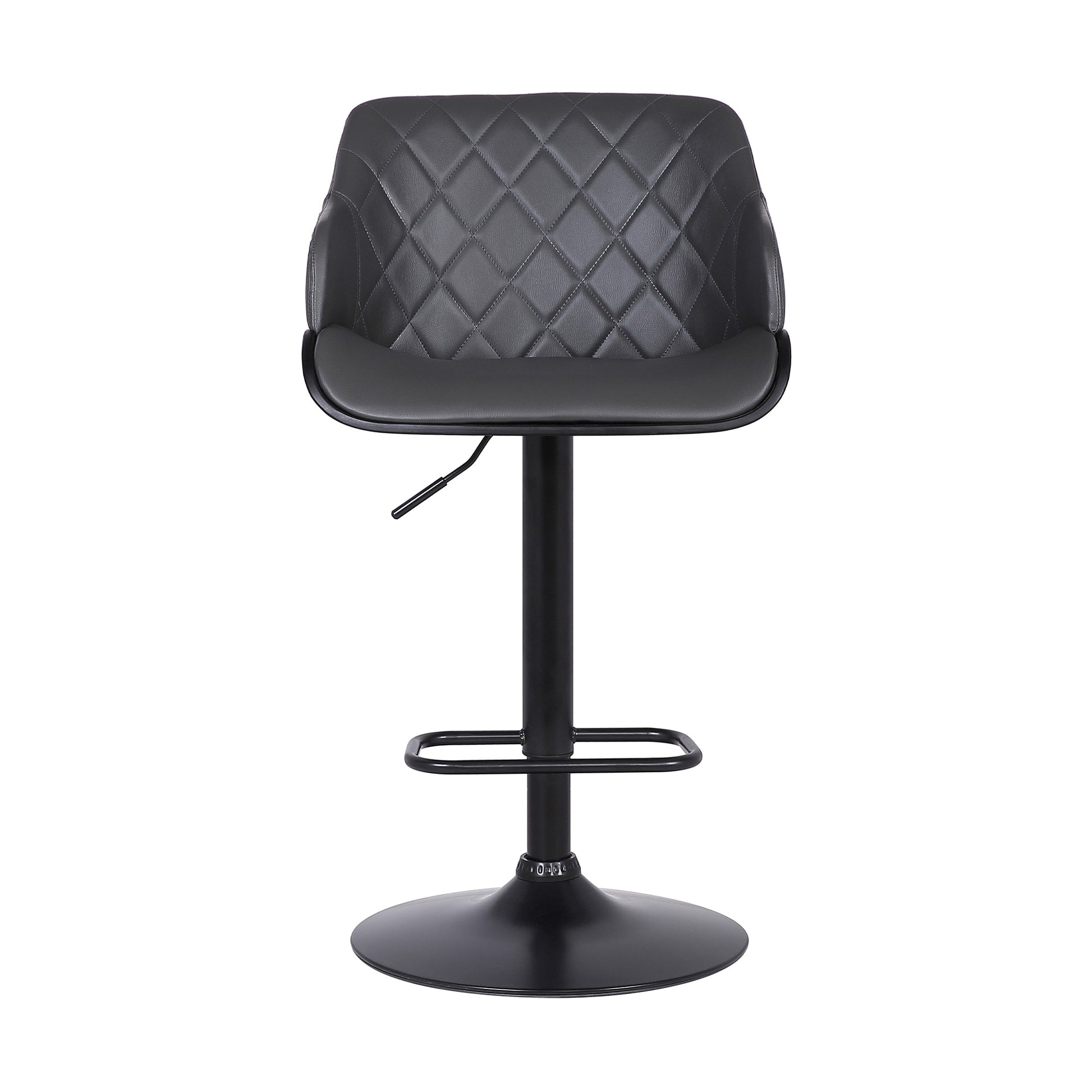 Toby Gray Faux Leather Adjustable Height Swivel Bar Stool