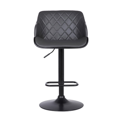 Toby Gray Faux Leather Adjustable Height Swivel Bar Stool