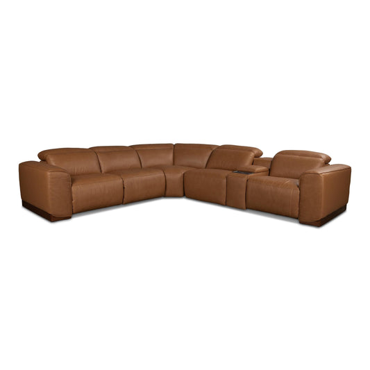 Sedona 6-Piece Leather Power Sectional