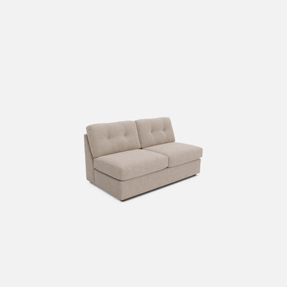 Modular One Armless Full Memory Foam Sleeper Sofa - Stone