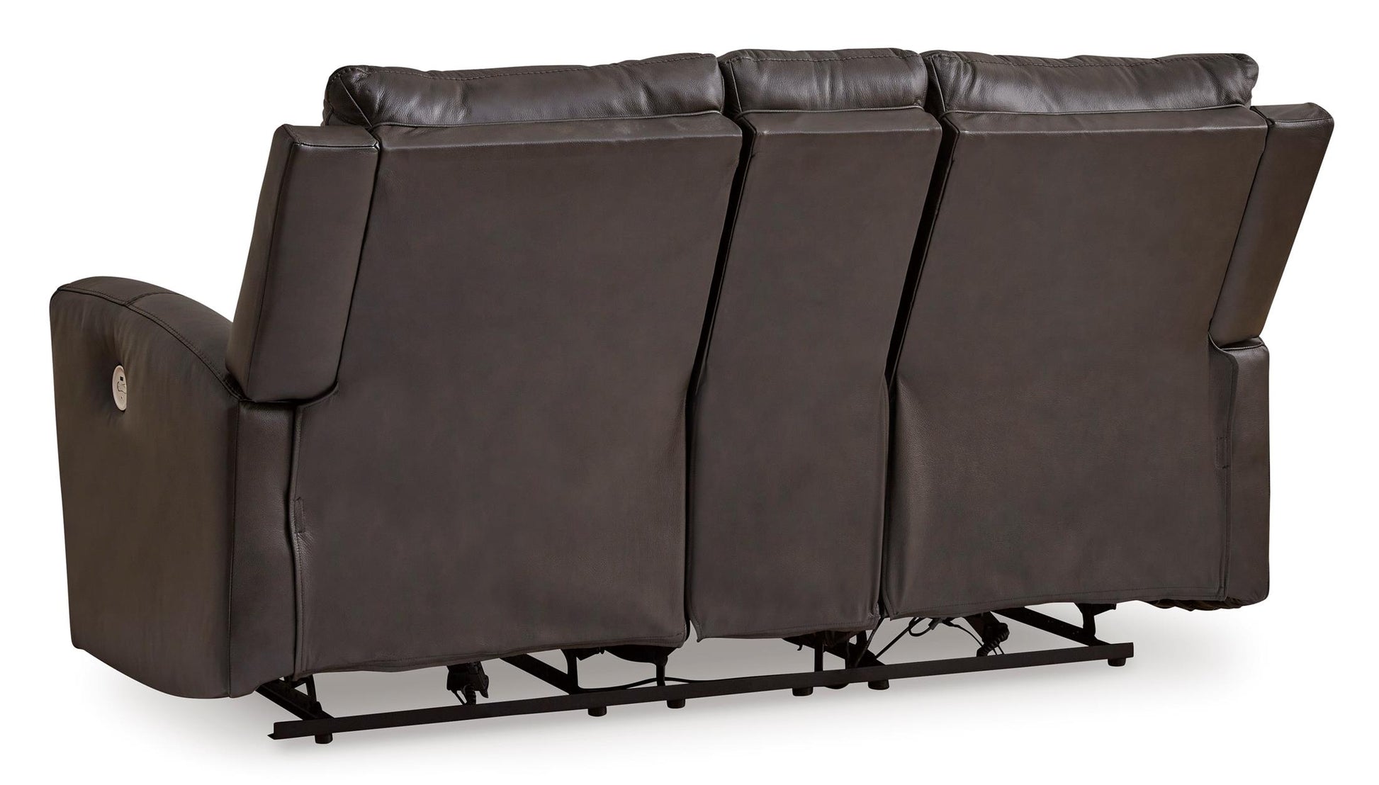 Boxmere Leather Power Reclining Console Loveseat