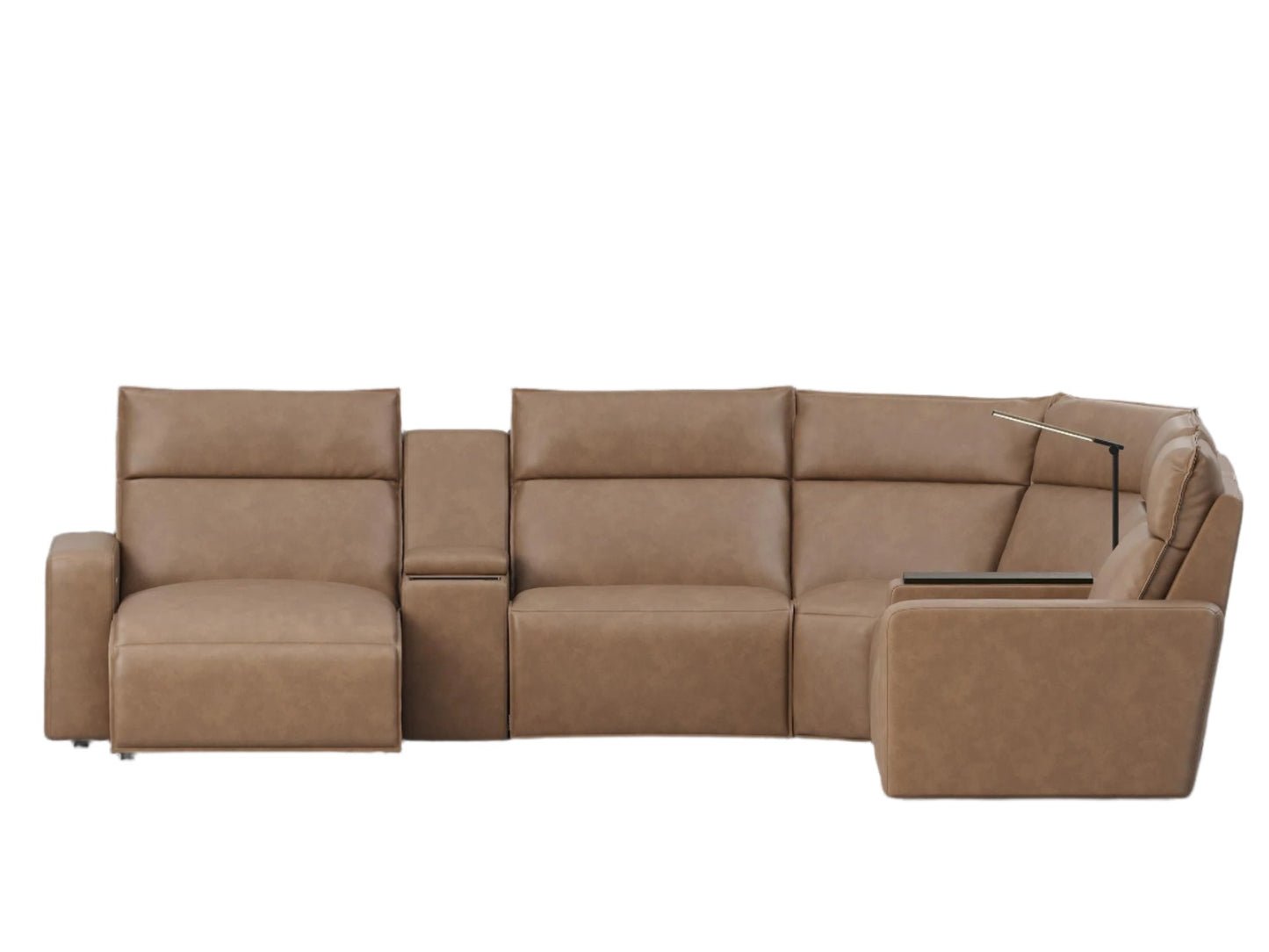 Modular Two 7-Piece Left Arm Facing Power Sectional with Chaise