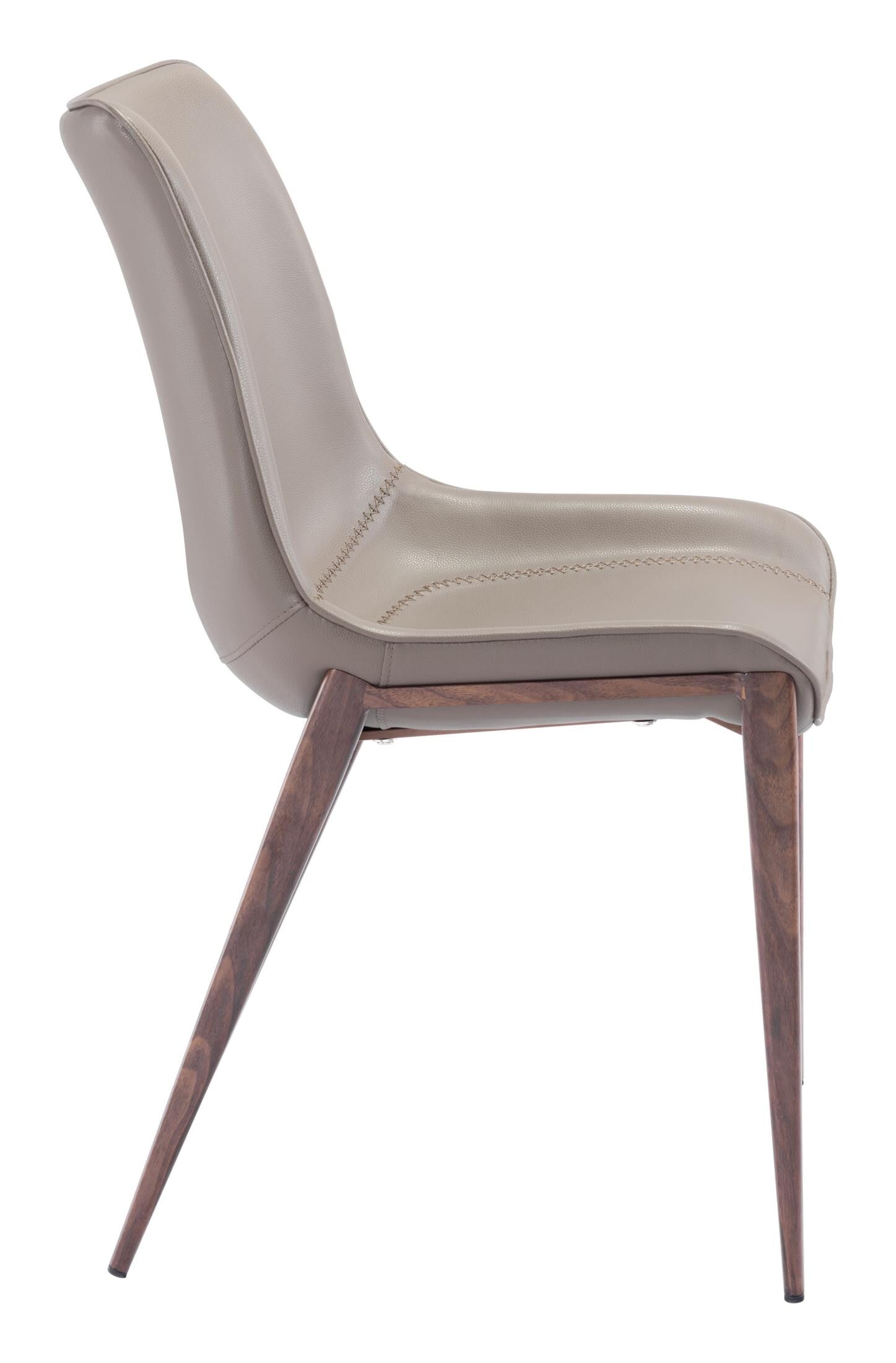 Magnus Dining Chair (Set of 2) Brown & Walnut