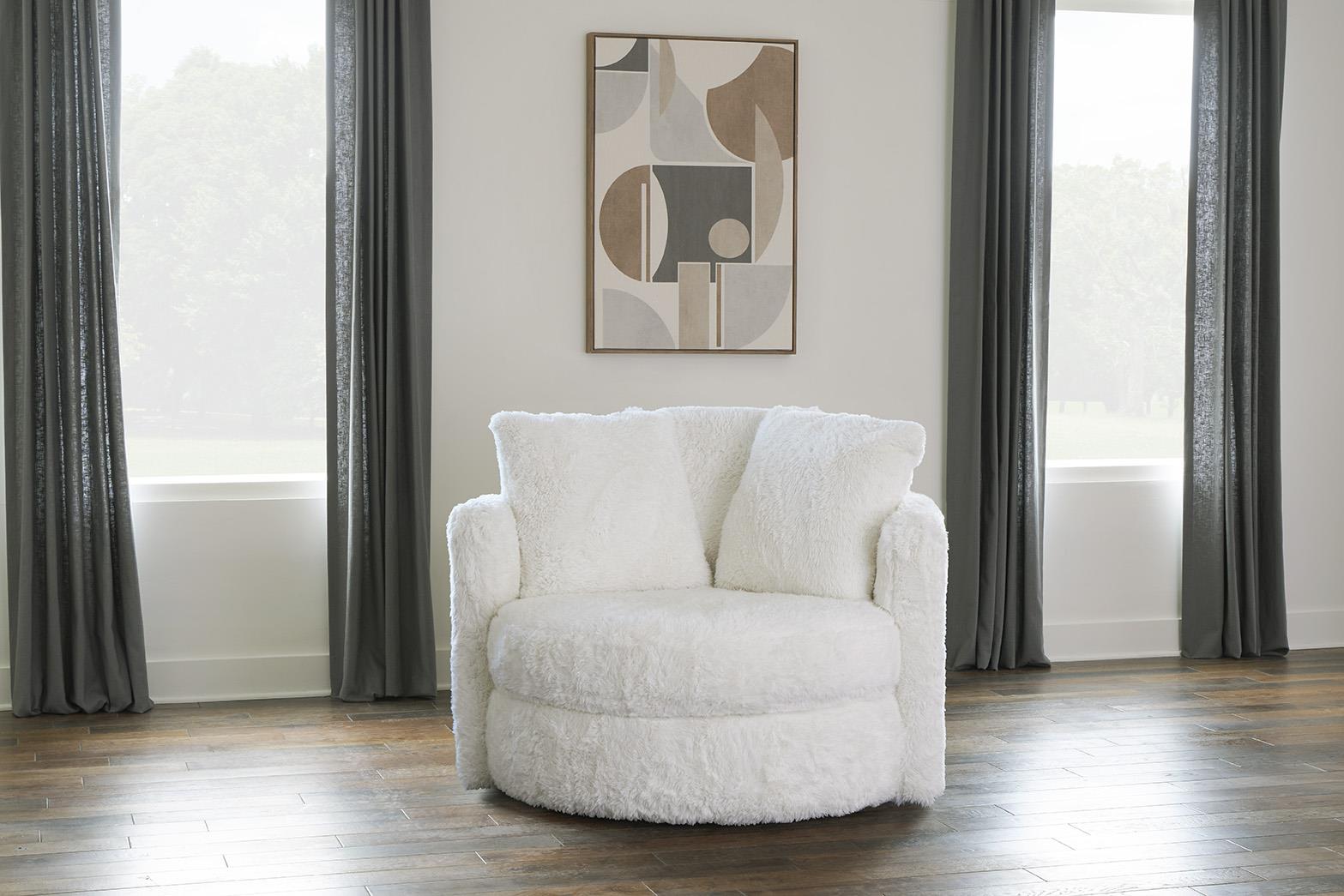 Vail Fur Swivel Chair