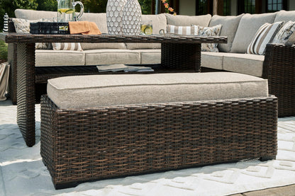 Brook Ranch Outdoor Sofa Sectional and Bench with Cushion