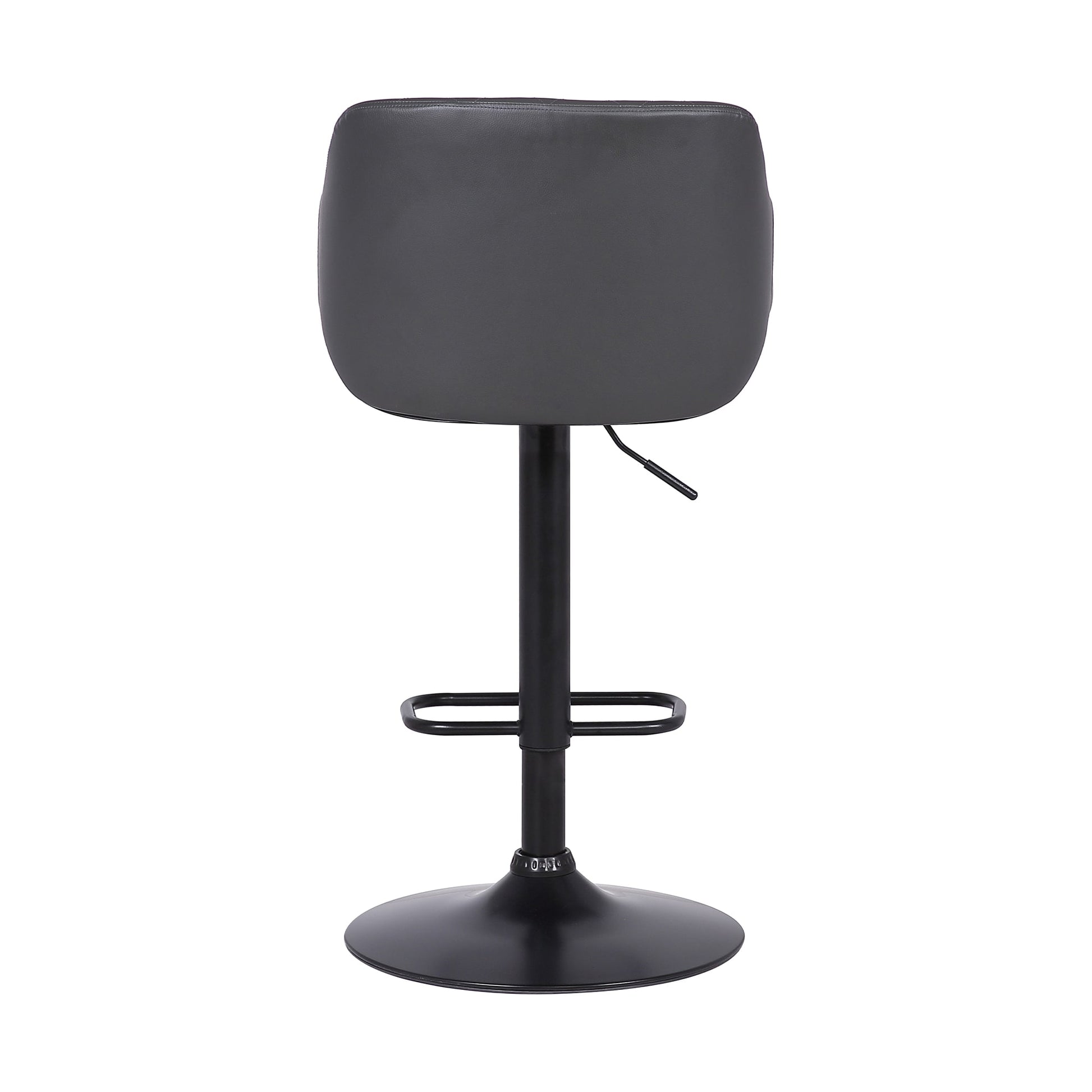 Toby Gray Faux Leather Adjustable Height Swivel Bar Stool