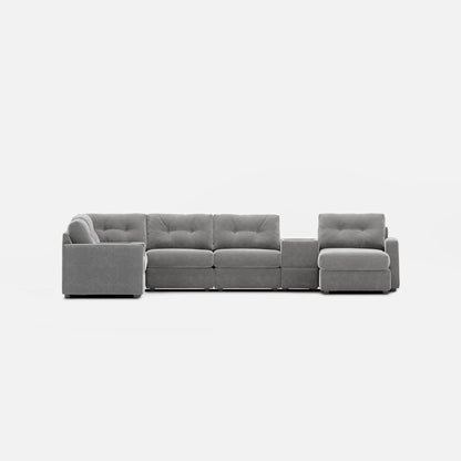 Modular One Right Facing Sectional with E-Console - Granite