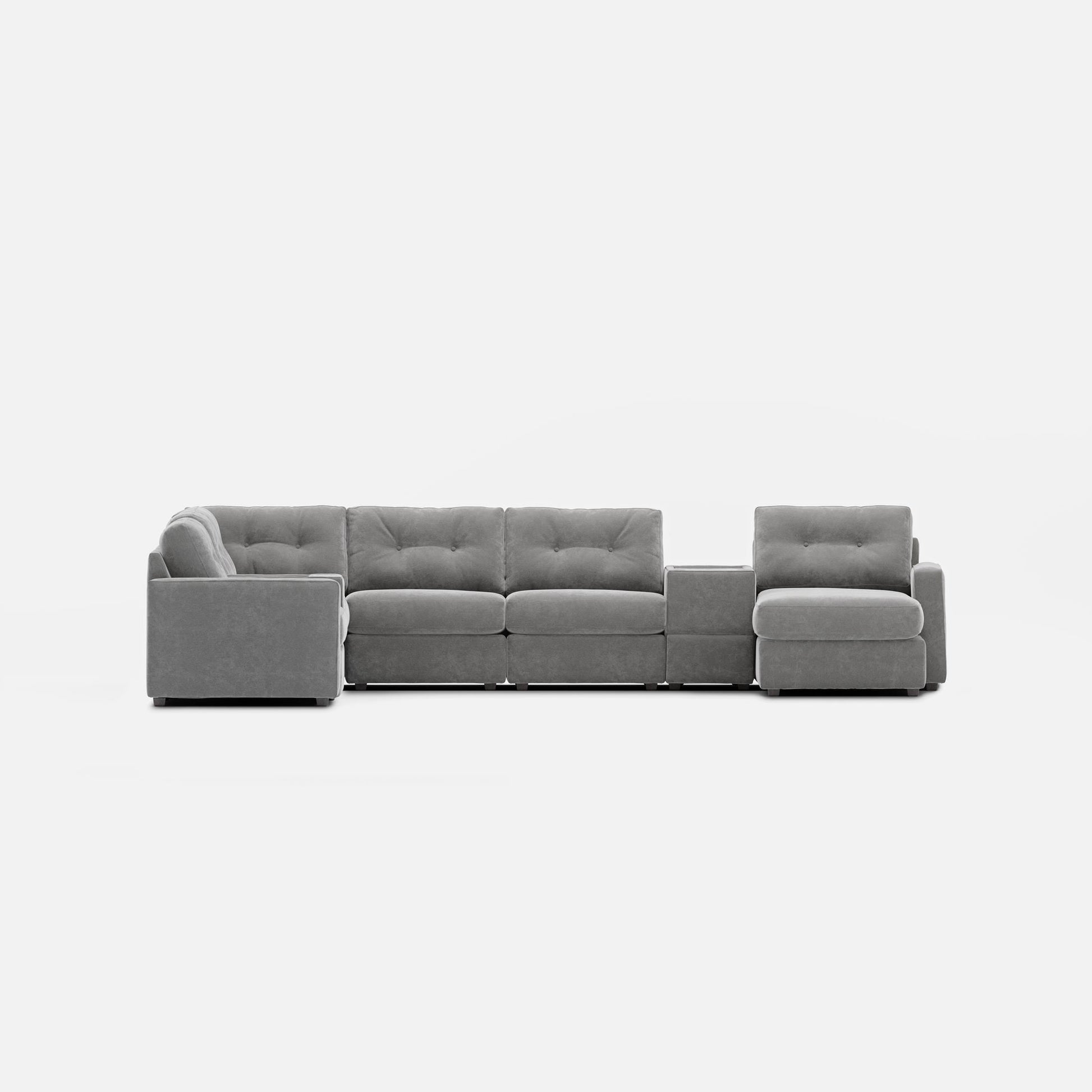 Modular One 8-Piece Sectional Chaise with E-Console