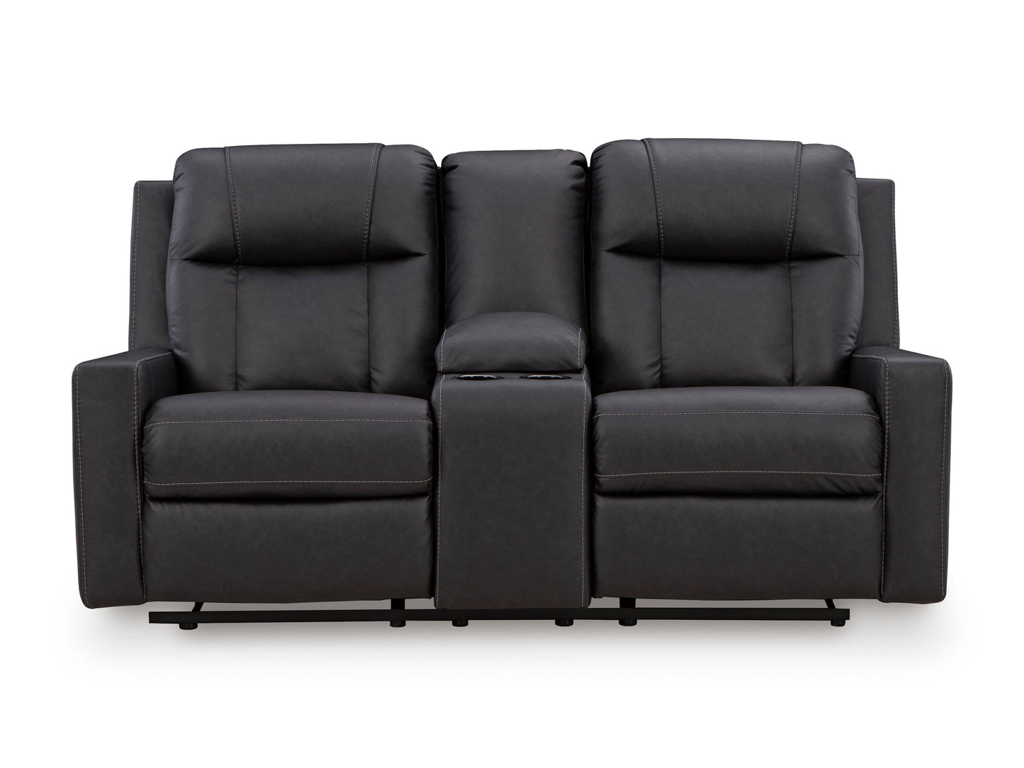 Mackmenville Double Reclining Console Loveseat Carbon