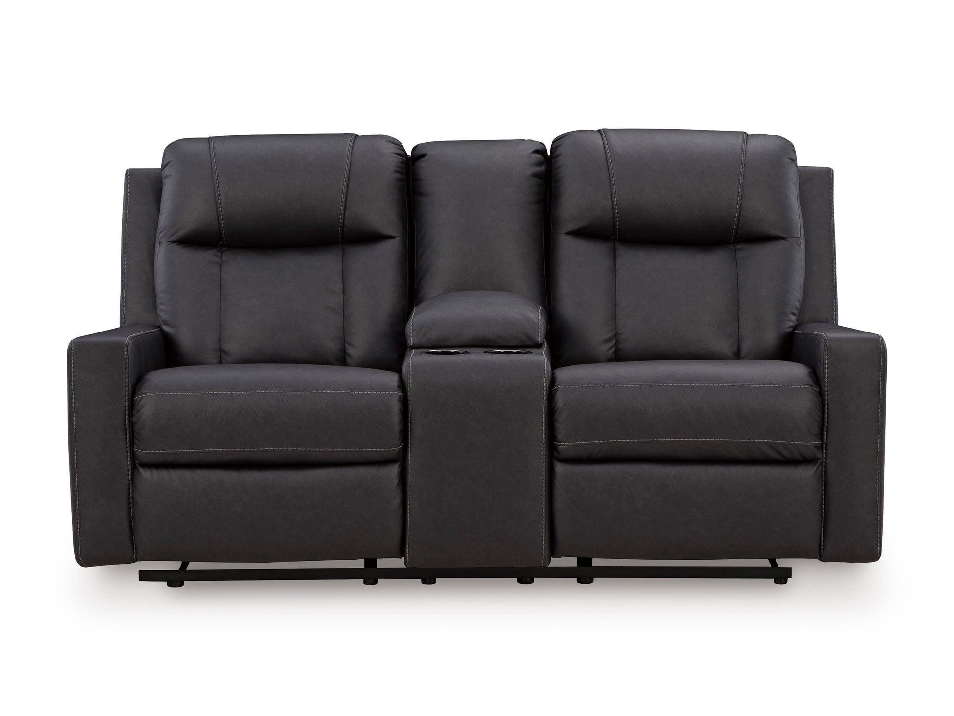 Mackmenville Double Reclining Console Loveseat Carbon