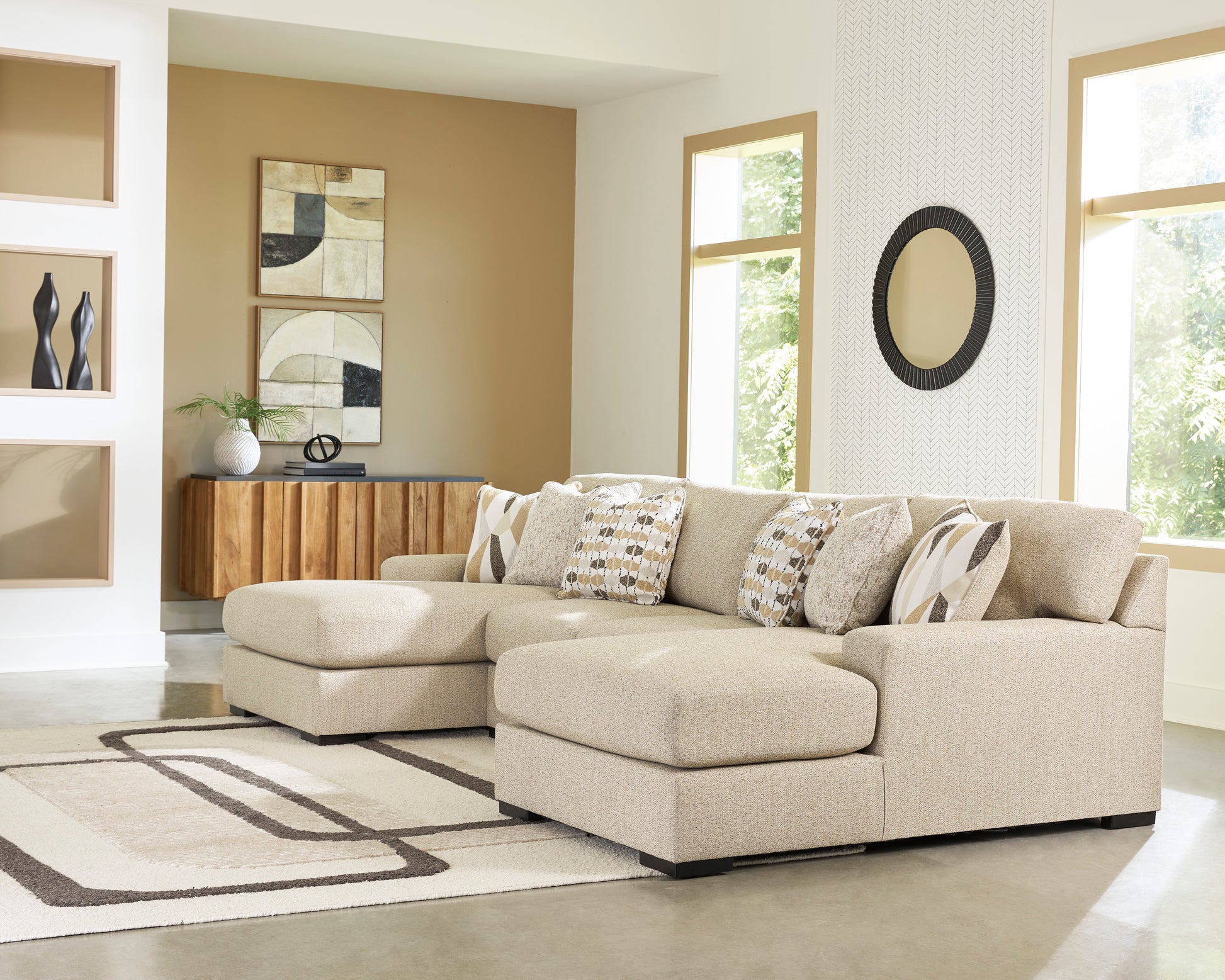Ashley Laurelgrove 3-Piece Double Chaise Sectional