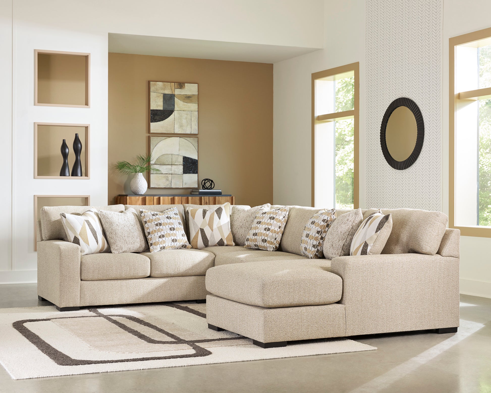 Ashley Laurelgrove 4-Piece Sectional with Chaise