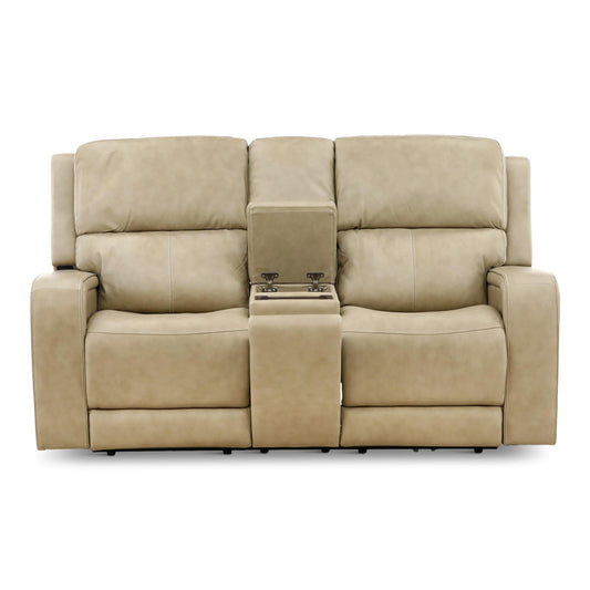 Winslow Leather Power Reclining Console Loveseat