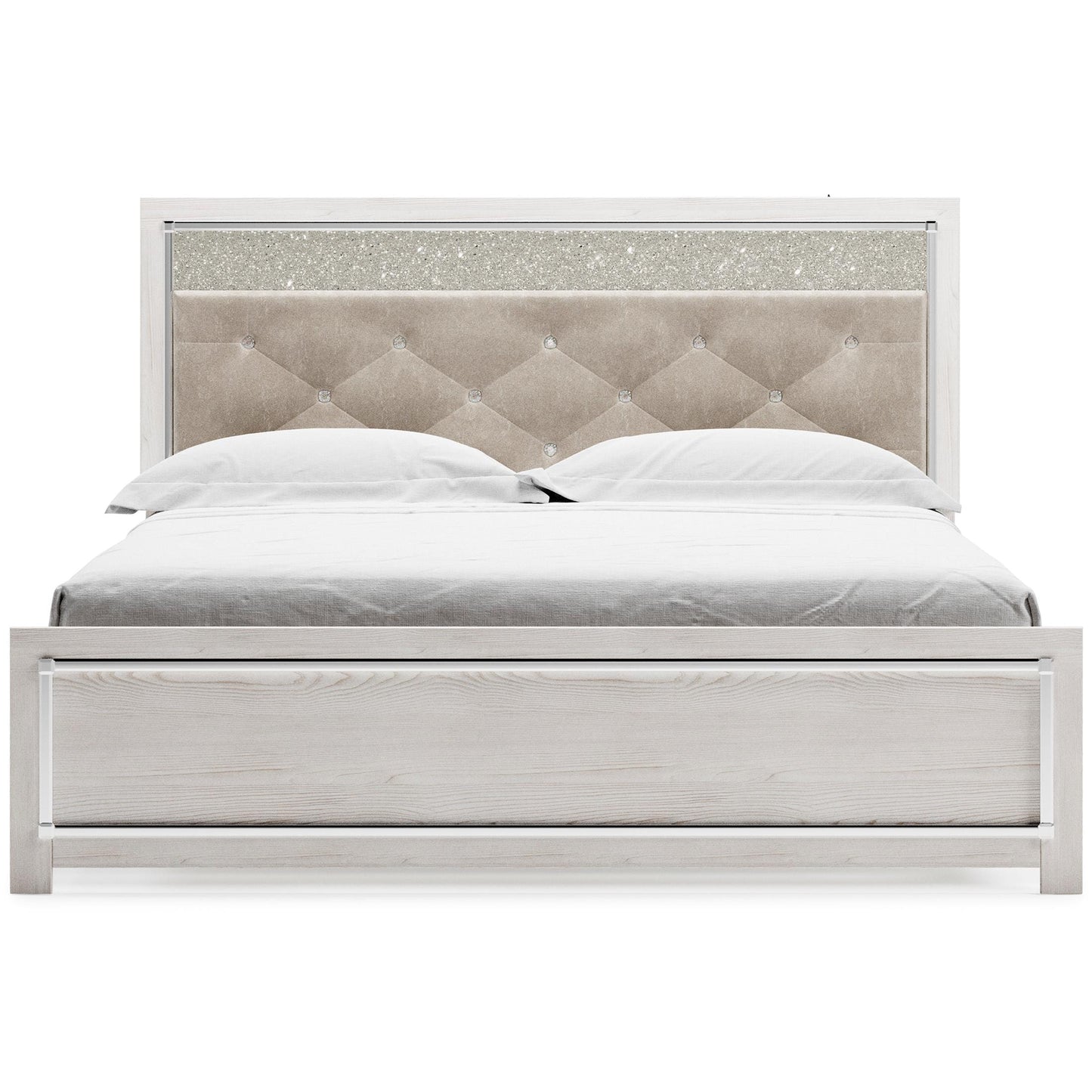 Altyra Queen Panel Bed with Upholstered Headboard