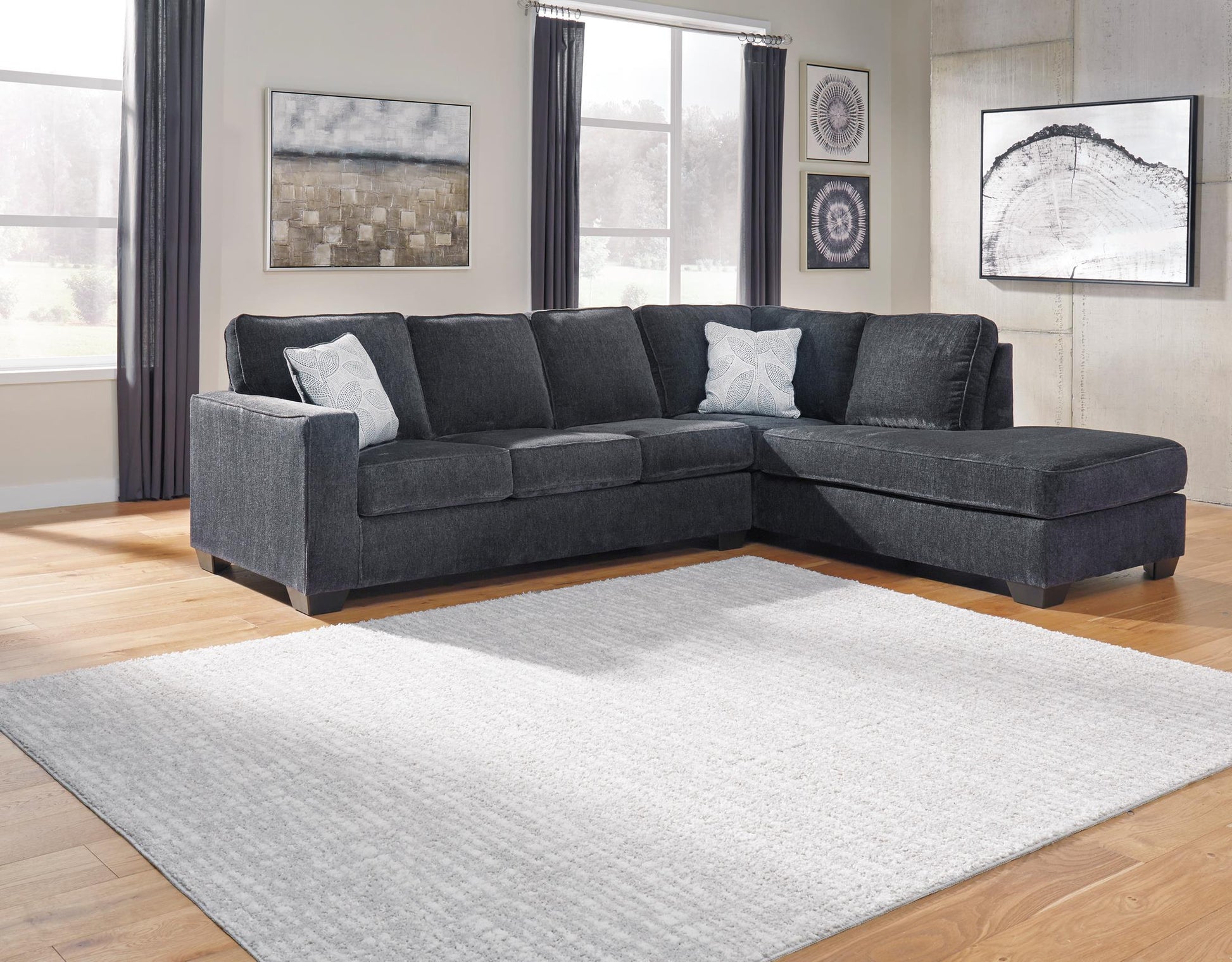 Altari 2-Piece Slate Sleeper Sectional with Chaise