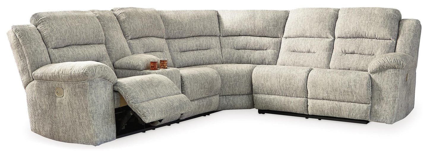 Family Den 3-Piece Power Reclining Sectional with Console